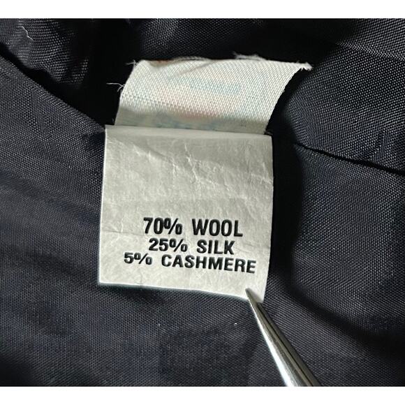 Vintage Ann Klain USA 8 Houndstooth V Collar Wool Silk Cashmere Blazer Jacket‎ - Picture 8 of 8